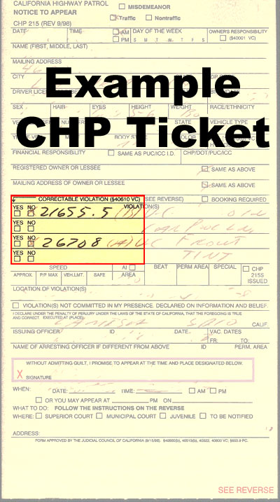where is the ticket number on a violation ticket